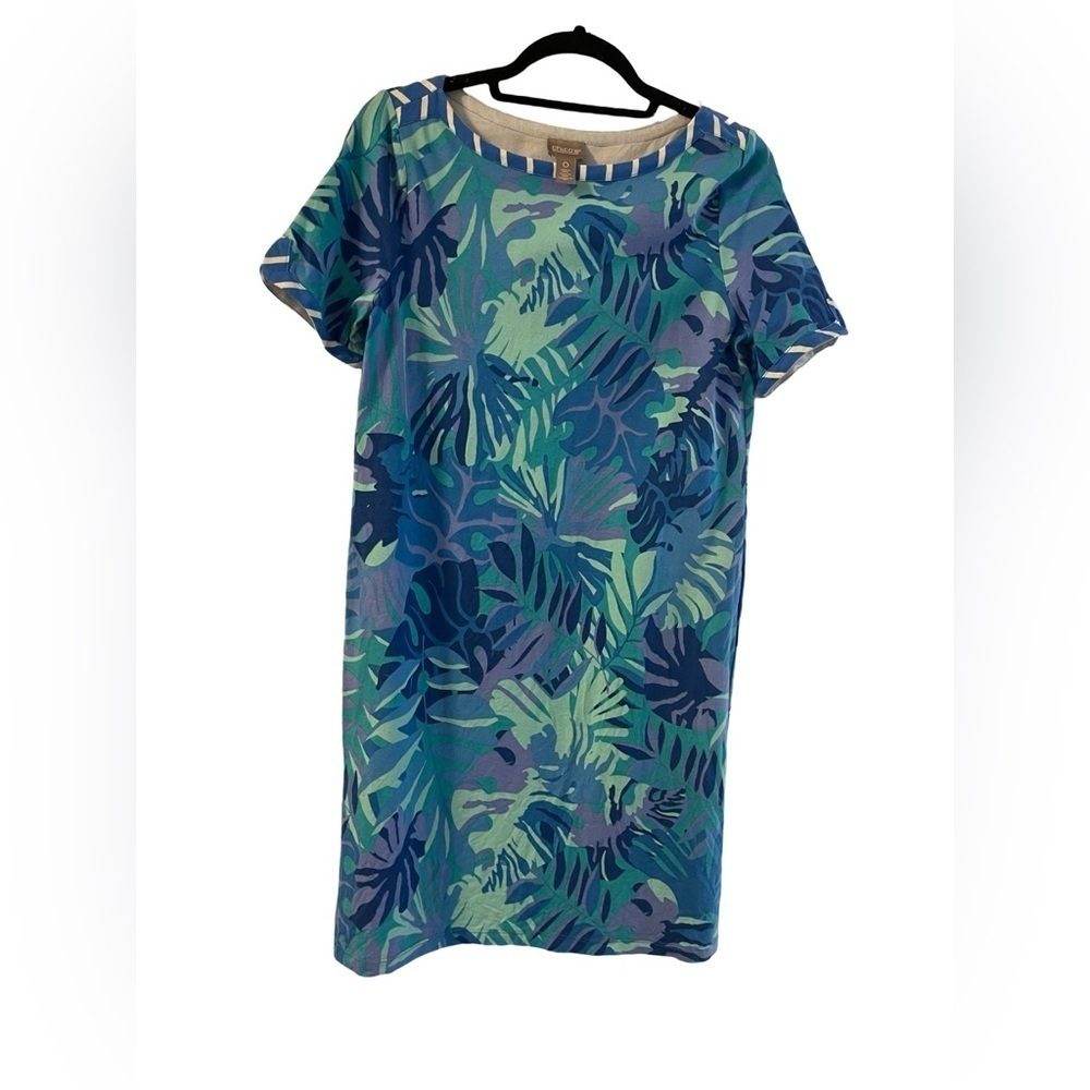 Chico’s Lush Foliage Boat-Neck Dress Multi Color Size Small/4 (Chico’s Size 0)